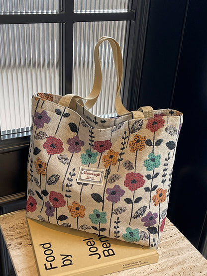 Geometric Pattern Canvas Tote Bag