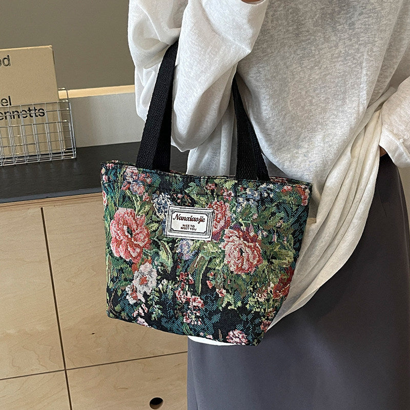 Geometric Pattern Canvas Tote Bag