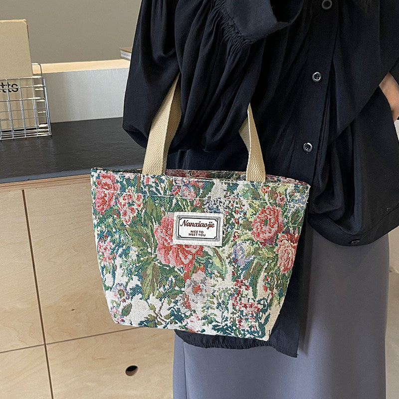 Geometric Pattern Canvas Tote Bag