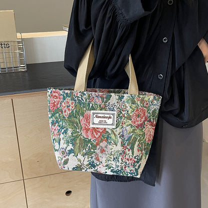 Geometric Pattern Canvas Tote Bag