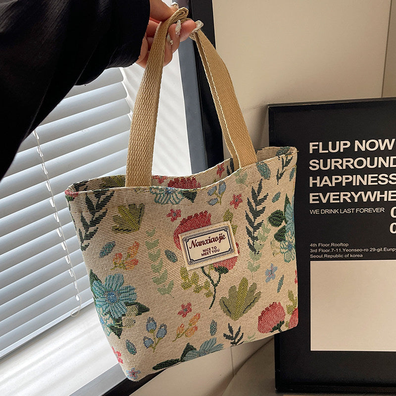 Geometric Pattern Canvas Tote Bag