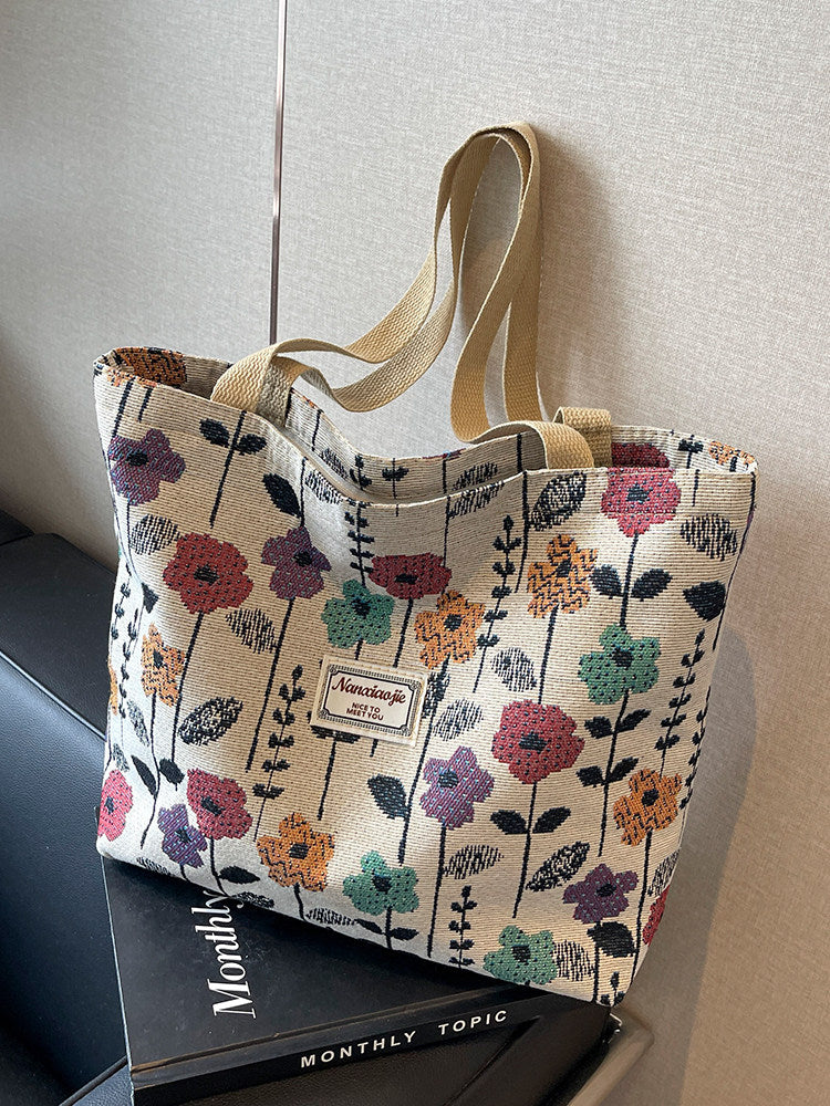 Geometric Pattern Canvas Tote Bag