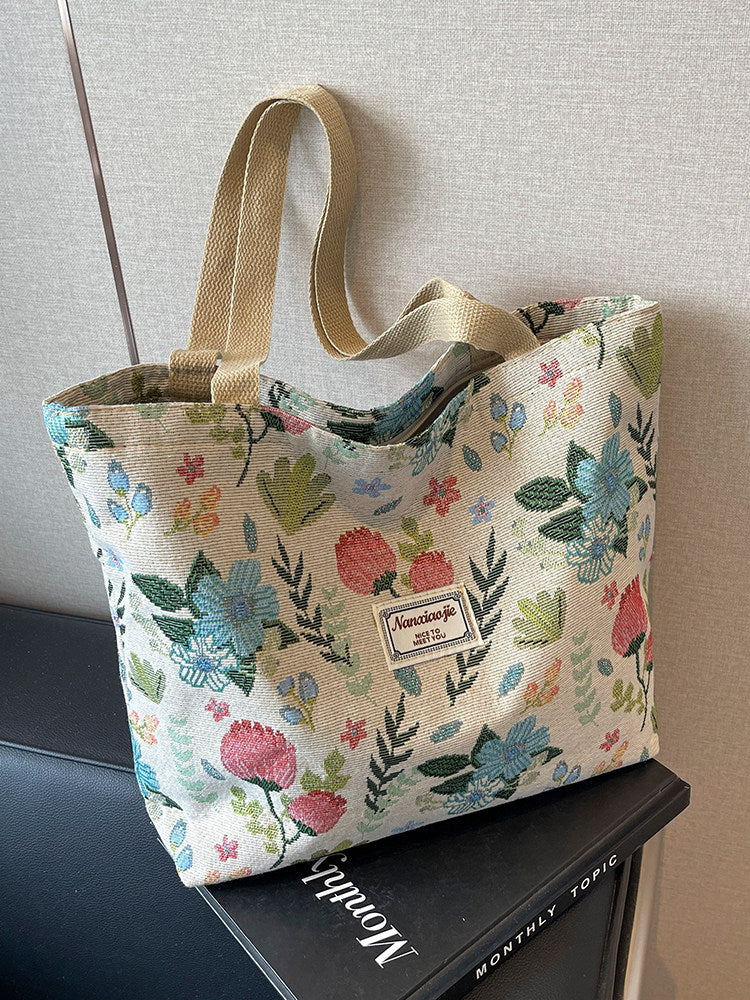 Geometric Pattern Canvas Tote Bag