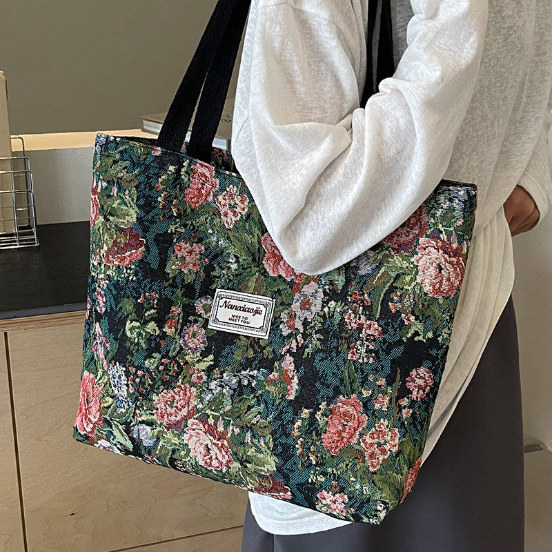 Geometric Pattern Canvas Tote Bag