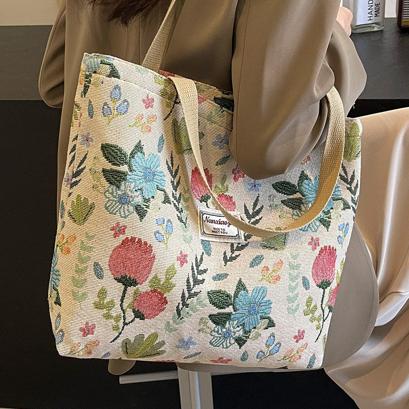 Geometric Pattern Canvas Tote Bag