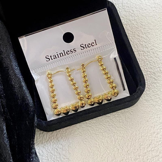 Geometric Pearl Crystal Earrings