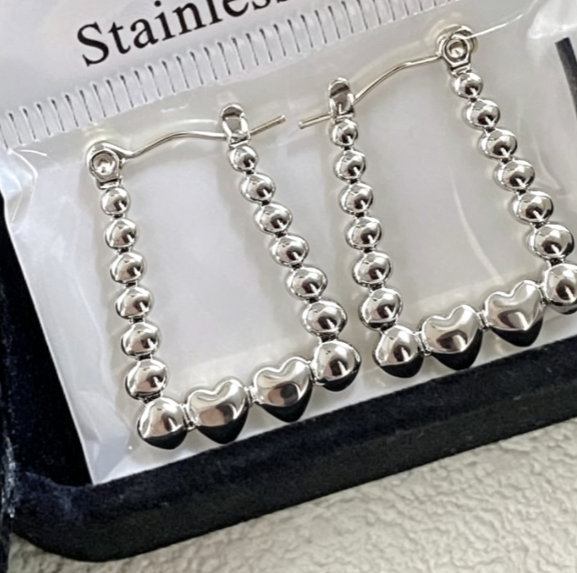 Geometric Pearl Crystal Earrings