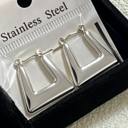 Geometric Pearl Crystal Earrings