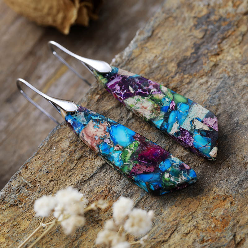 Geometric pendant earrings
