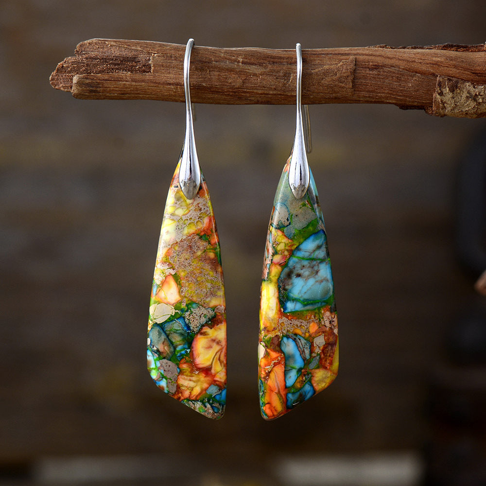 Geometric pendant earrings