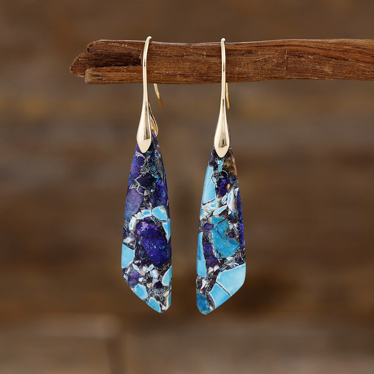 Geometric pendant earrings