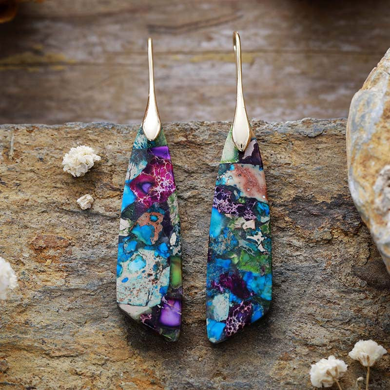 Geometric pendant earrings
