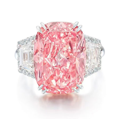 Geometric Pink Diamond Fashion Ring