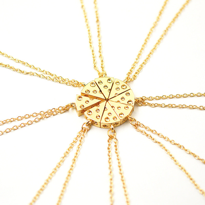 Geometric Pizza Charm Necklace