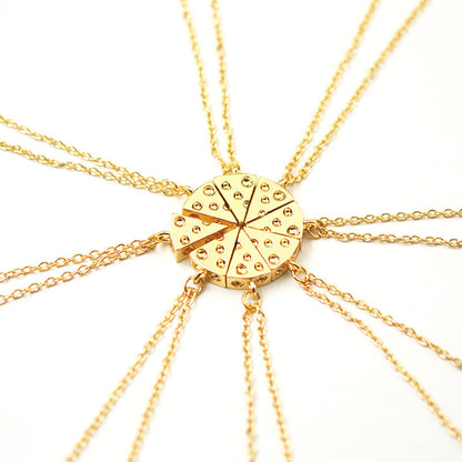 Geometric Pizza Charm Necklace