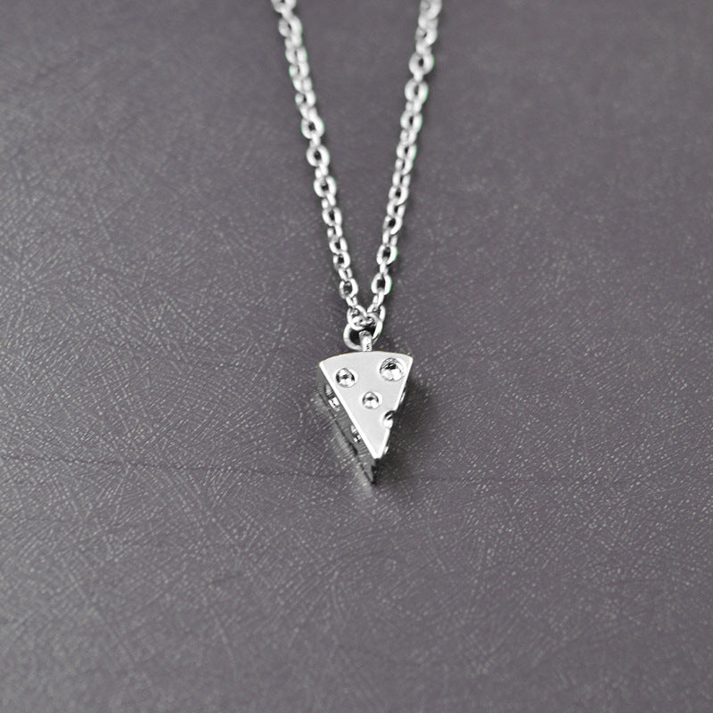 Geometric Pizza Charm Necklace