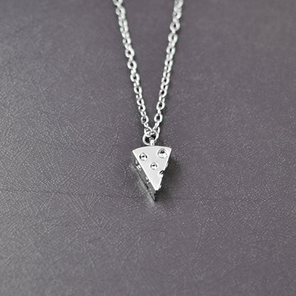 Geometric Pizza Charm Necklace