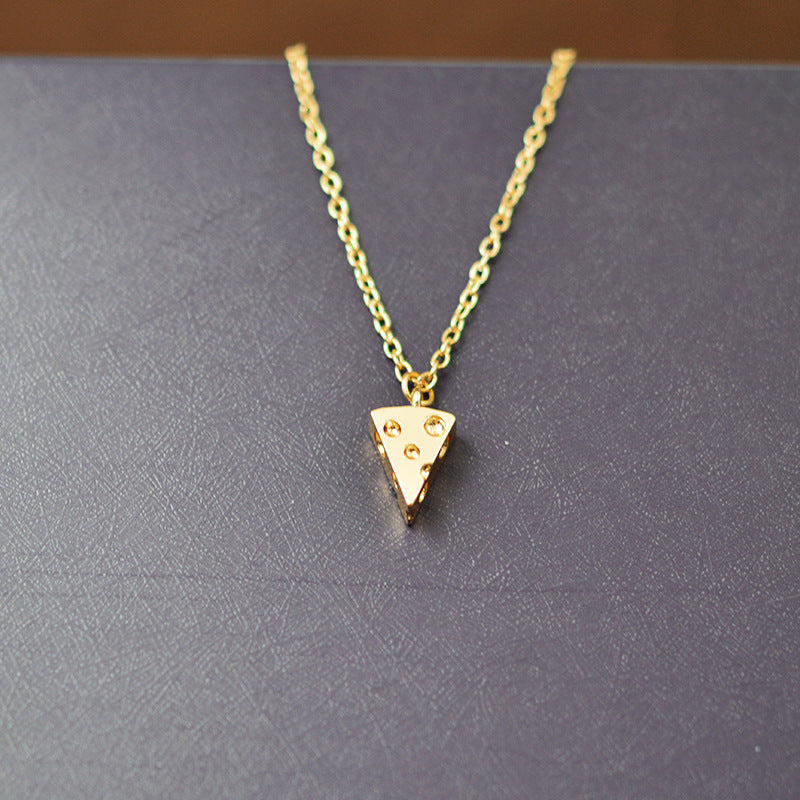 Geometric Pizza Charm Necklace
