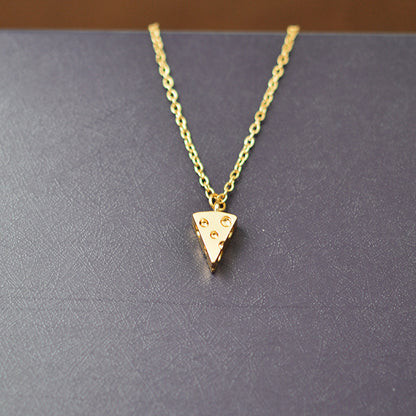 Geometric Pizza Charm Necklace