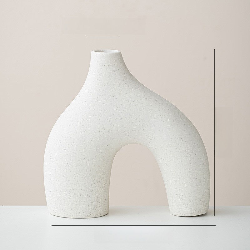Geometric Plain Burned suit Vase Ceramic