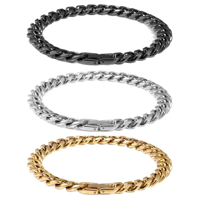 Geometric Polished Stainless Steel Mens Bracelet