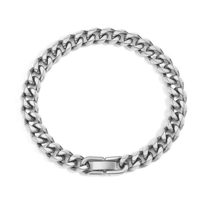 Geometric Polished Stainless Steel Mens Bracelet