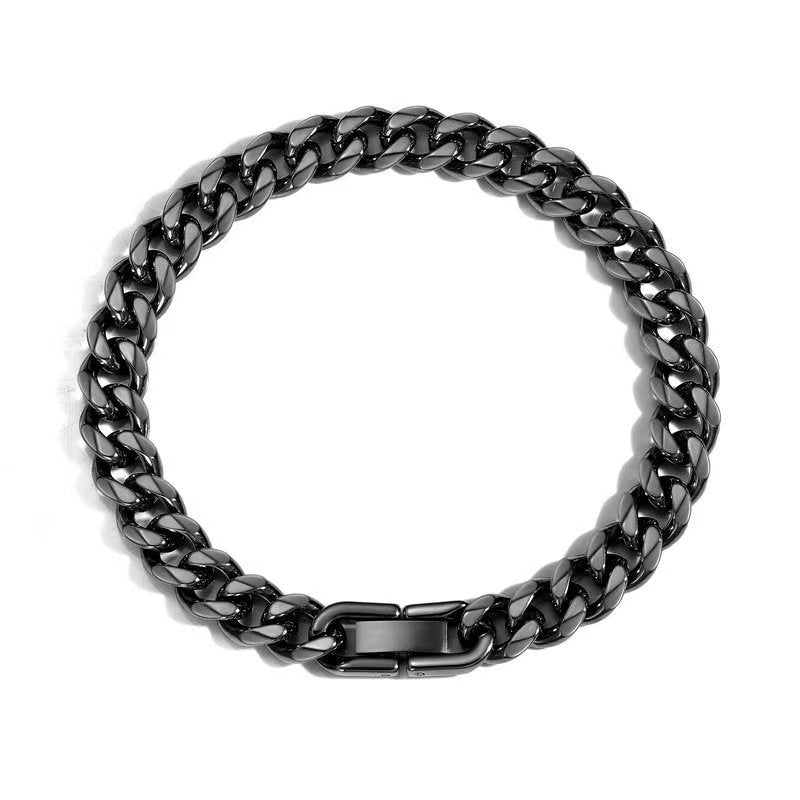 Geometric Polished Stainless Steel Mens Bracelet