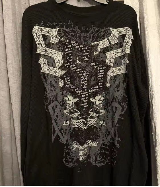 Geometric Print Long Sleeve T-shirt