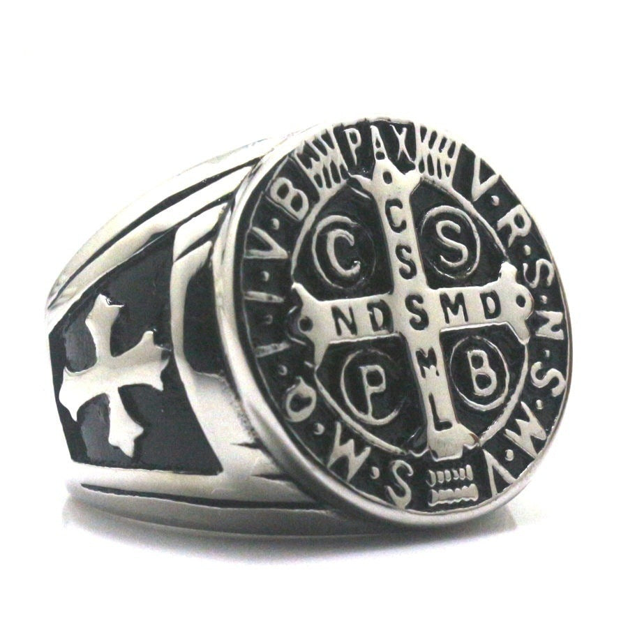 Geometric Punk Cross Electroplated Ring