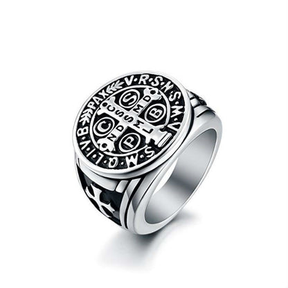 Geometric Punk Cross Electroplated Ring