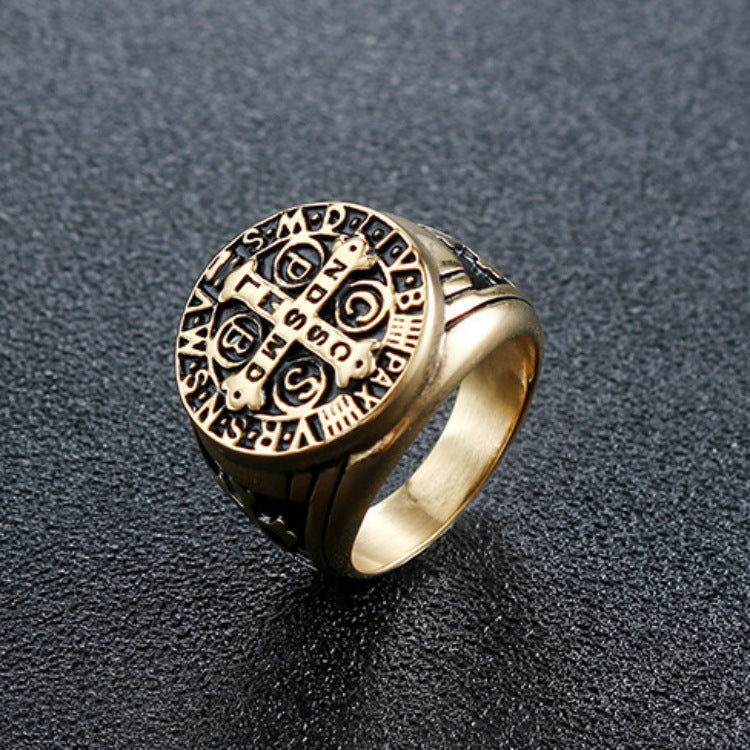 Geometric Punk Cross Electroplated Ring