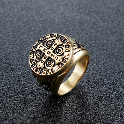 Geometric Punk Cross Electroplated Ring