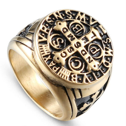 Geometric Punk Cross Electroplated Ring