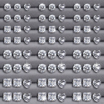 Geometric Rhinestone Earrings Set