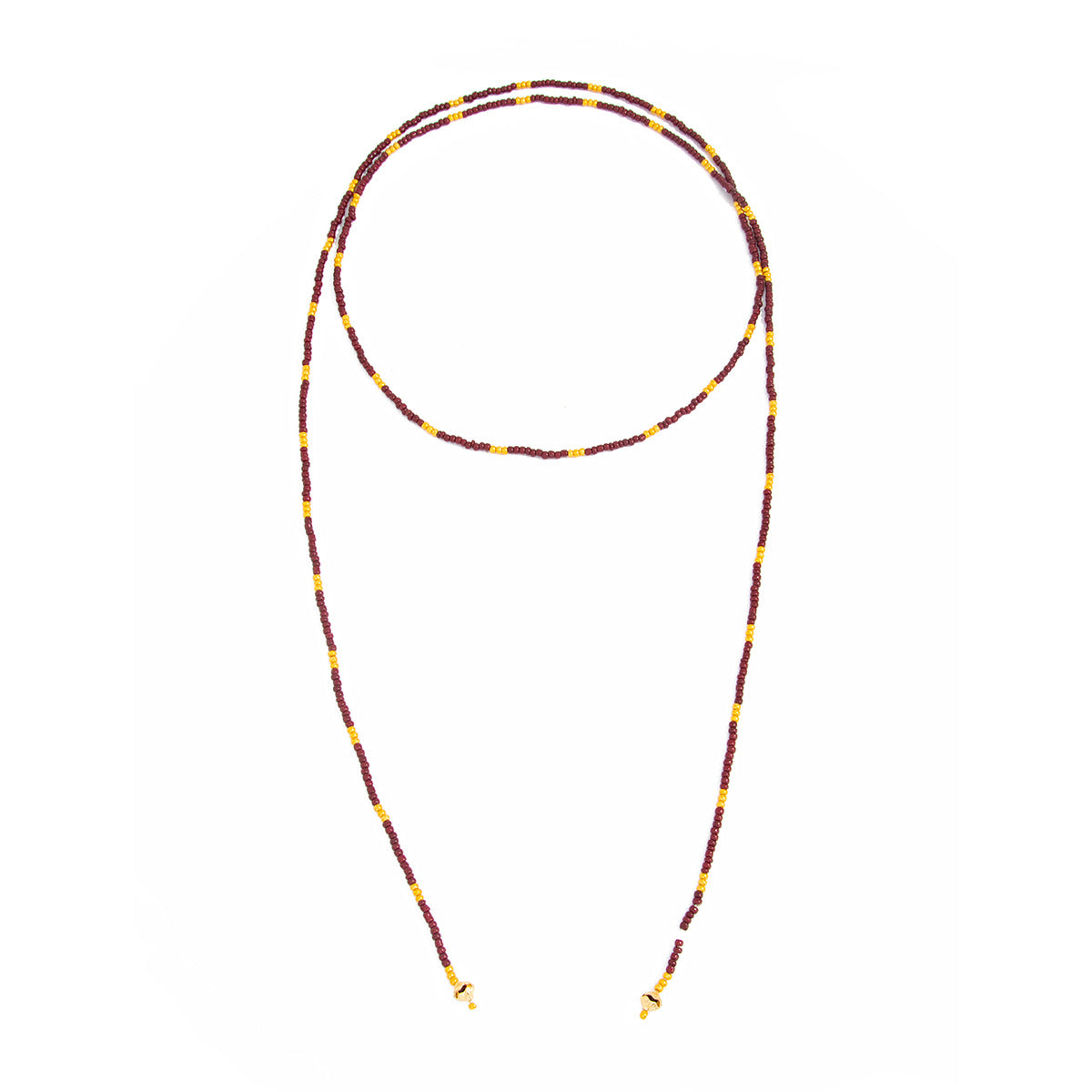 Geometric Rice Bead Long Necklace