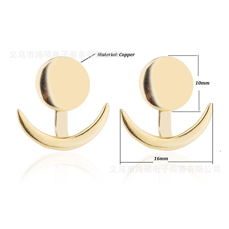 Geometric round earrings, fashionable and cute crescent-shaped earrings for girls