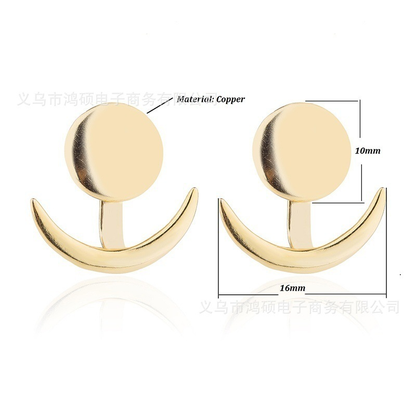 Geometric round earrings, fashionable and cute crescent-shaped earrings for girls