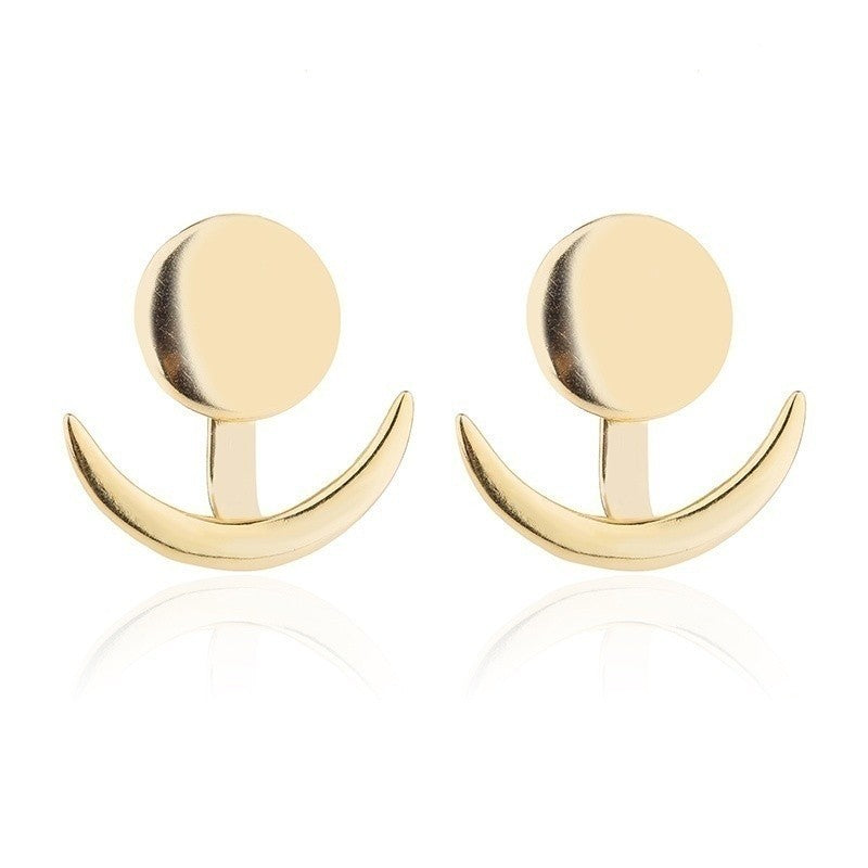 Geometric round earrings, fashionable and cute crescent-shaped earrings for girls