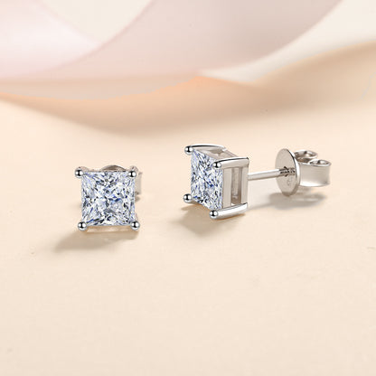 Geometric S925 Silver Moissanite Earrings
