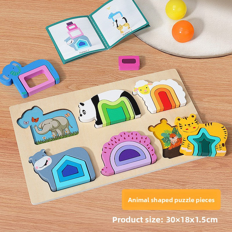 Geometric Shape Wooden Puzzle Blocks