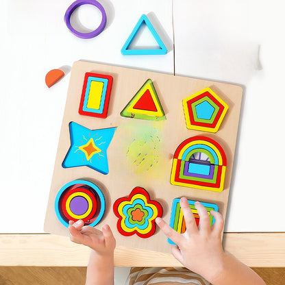 Geometric Shape Wooden Puzzle Blocks