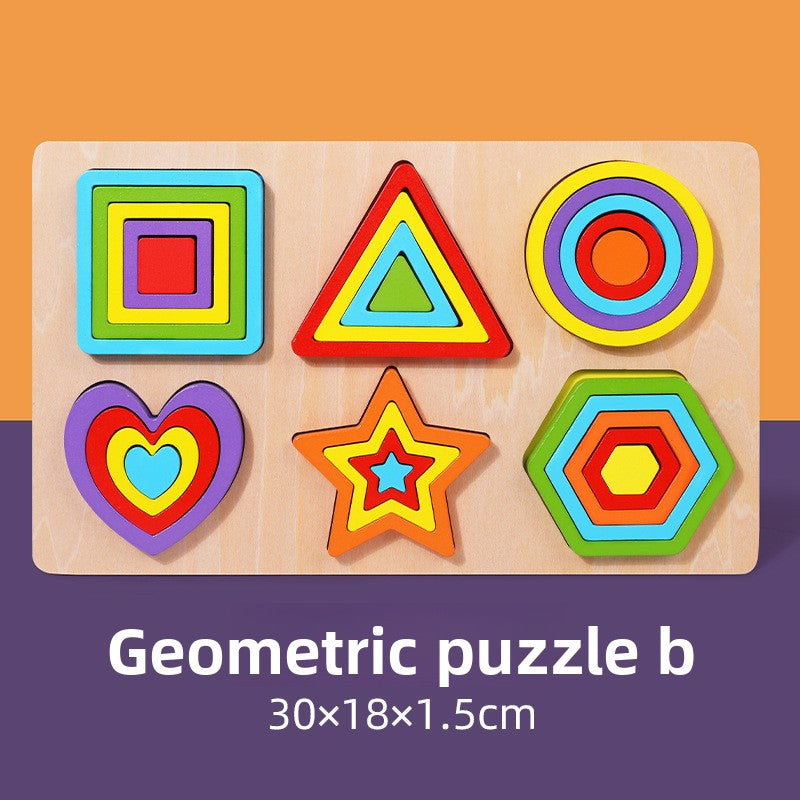 Geometric Shape Wooden Puzzle Blocks