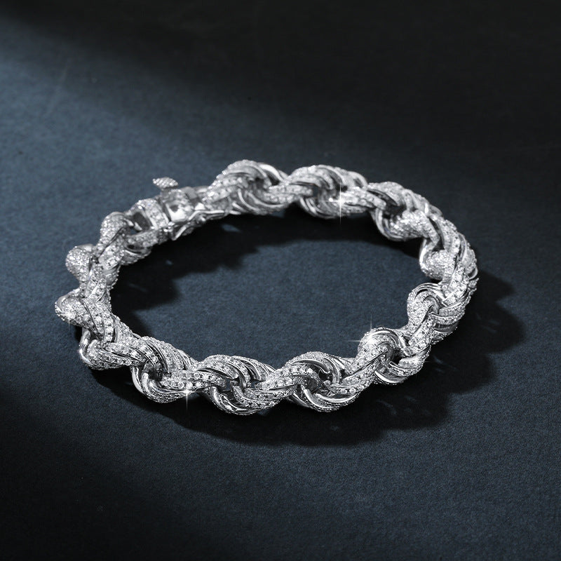 Geometric Silver Chain Necklace Bracelet Set
