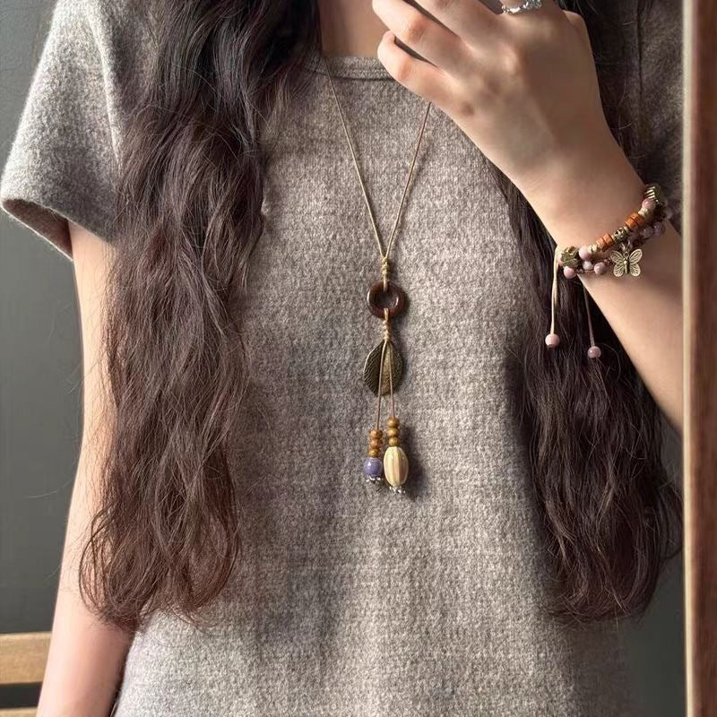 Geometric Silver Leaf Necklace