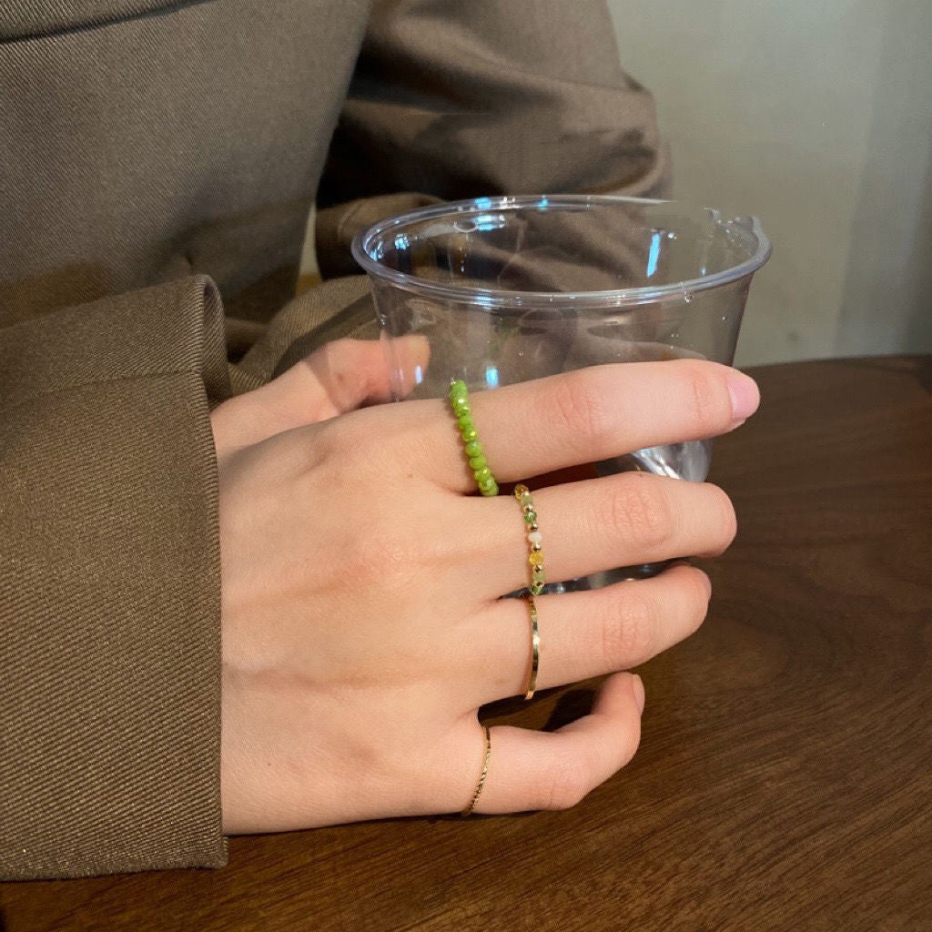 Geometric Silver Ring Set