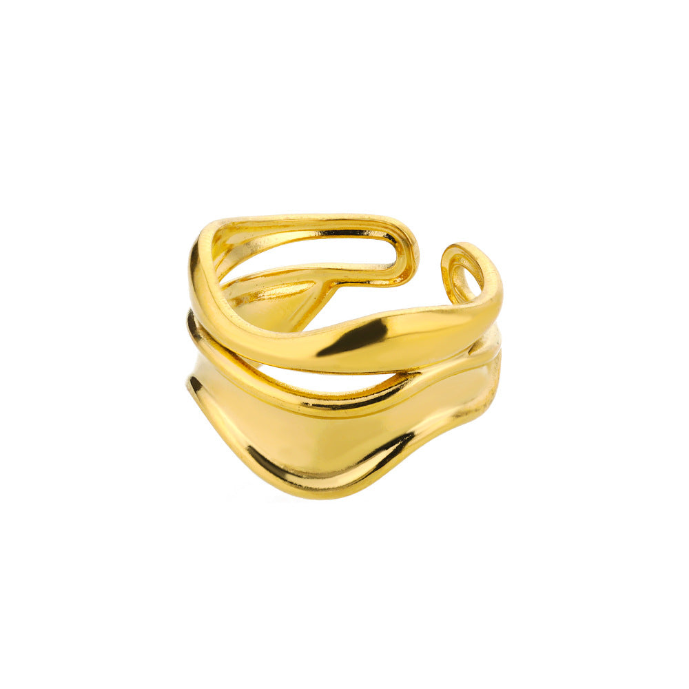 Geometric Snake Open Adjustable Ring