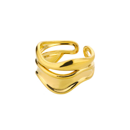 Geometric Snake Open Adjustable Ring