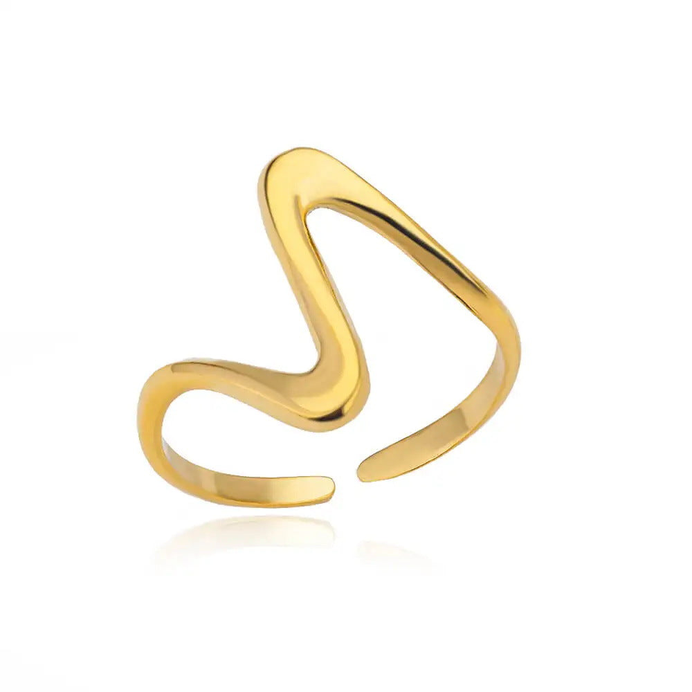 Geometric Snake Open Adjustable Ring