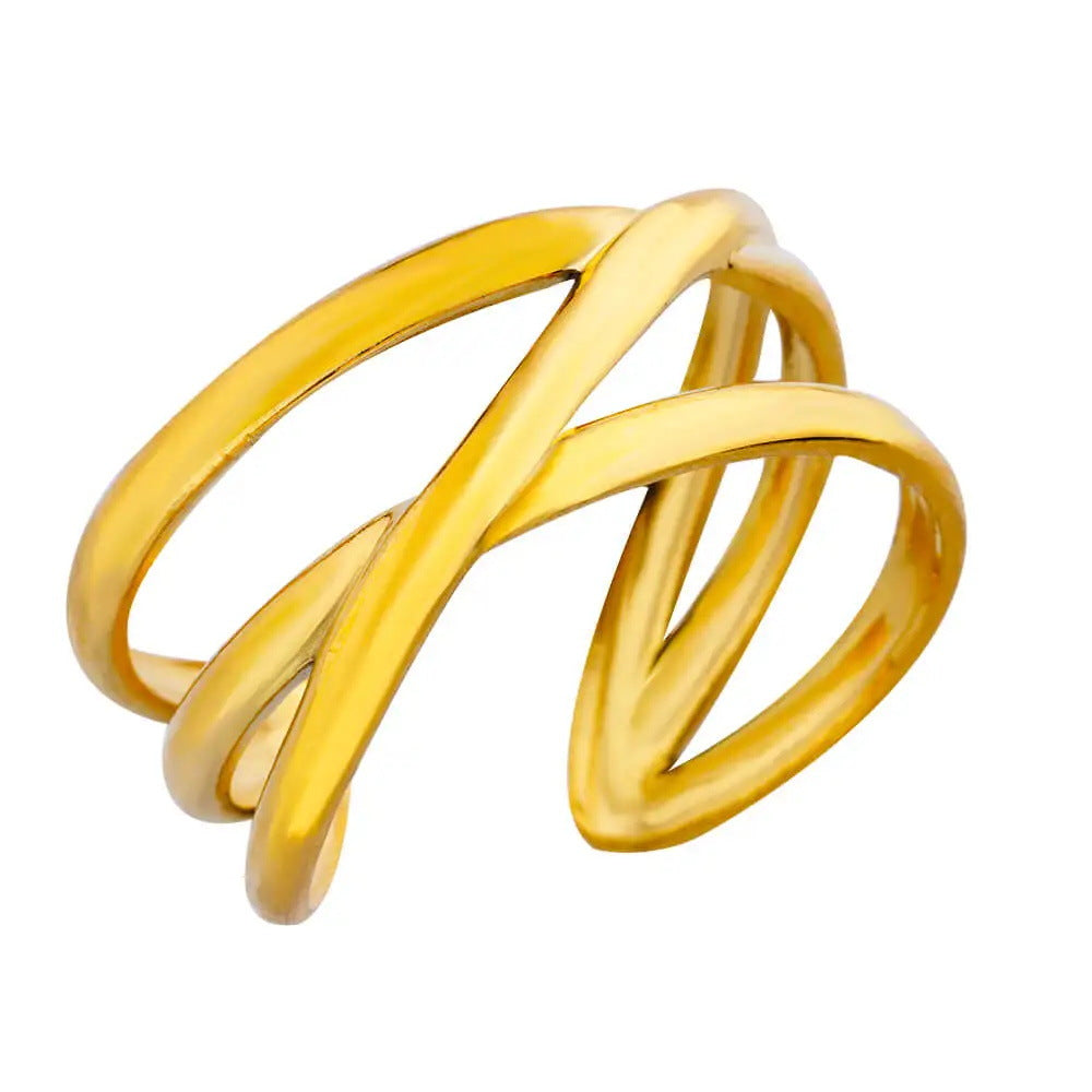 Geometric Snake Open Adjustable Ring