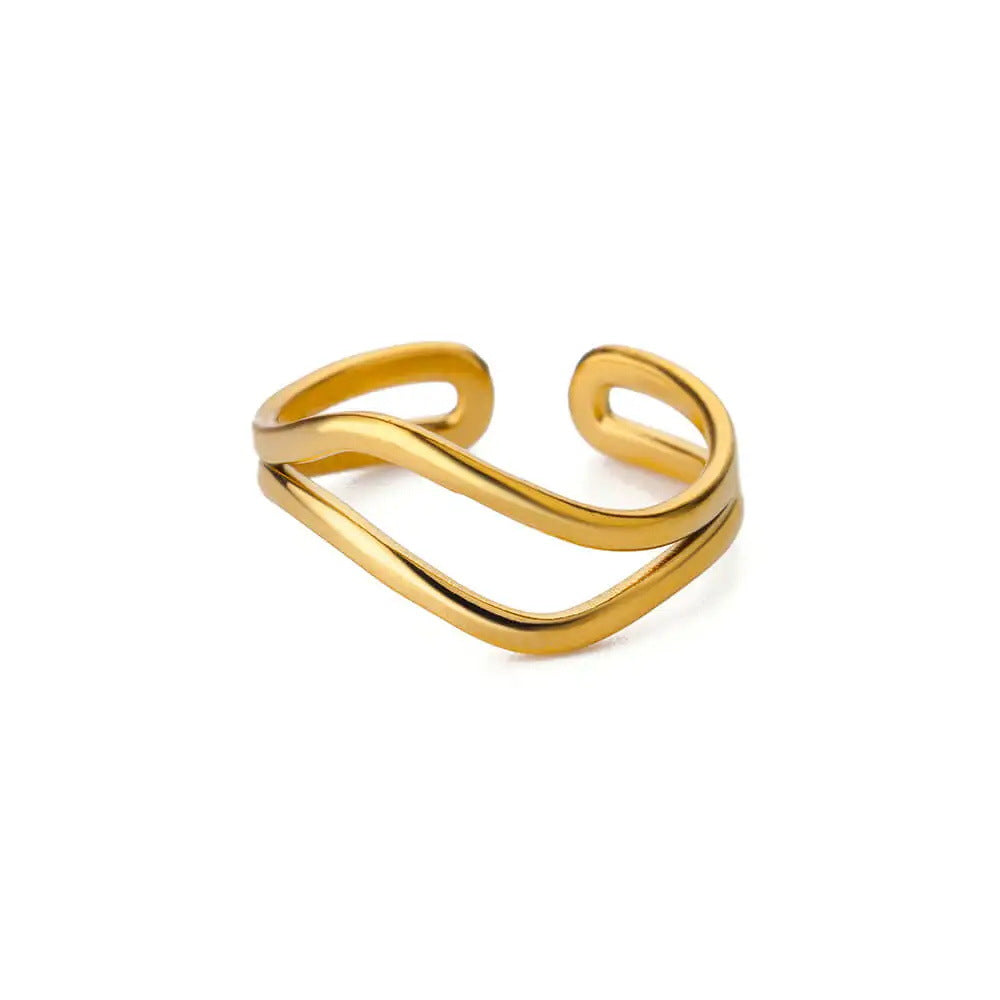 Geometric Snake Open Adjustable Ring